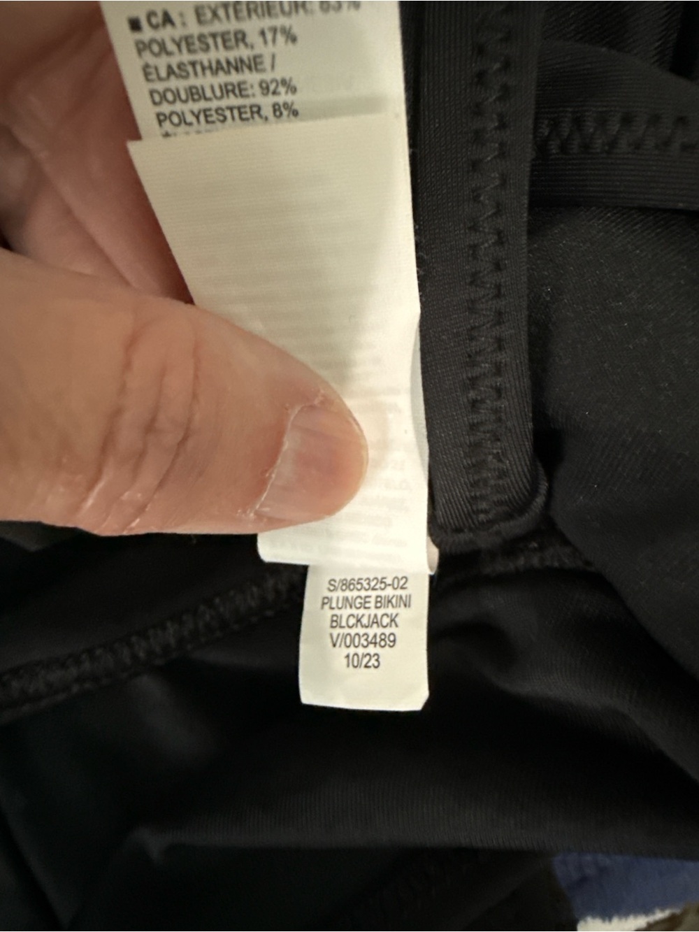 Target Black Deep V Swim Bikini Top - Picture 6 of 6